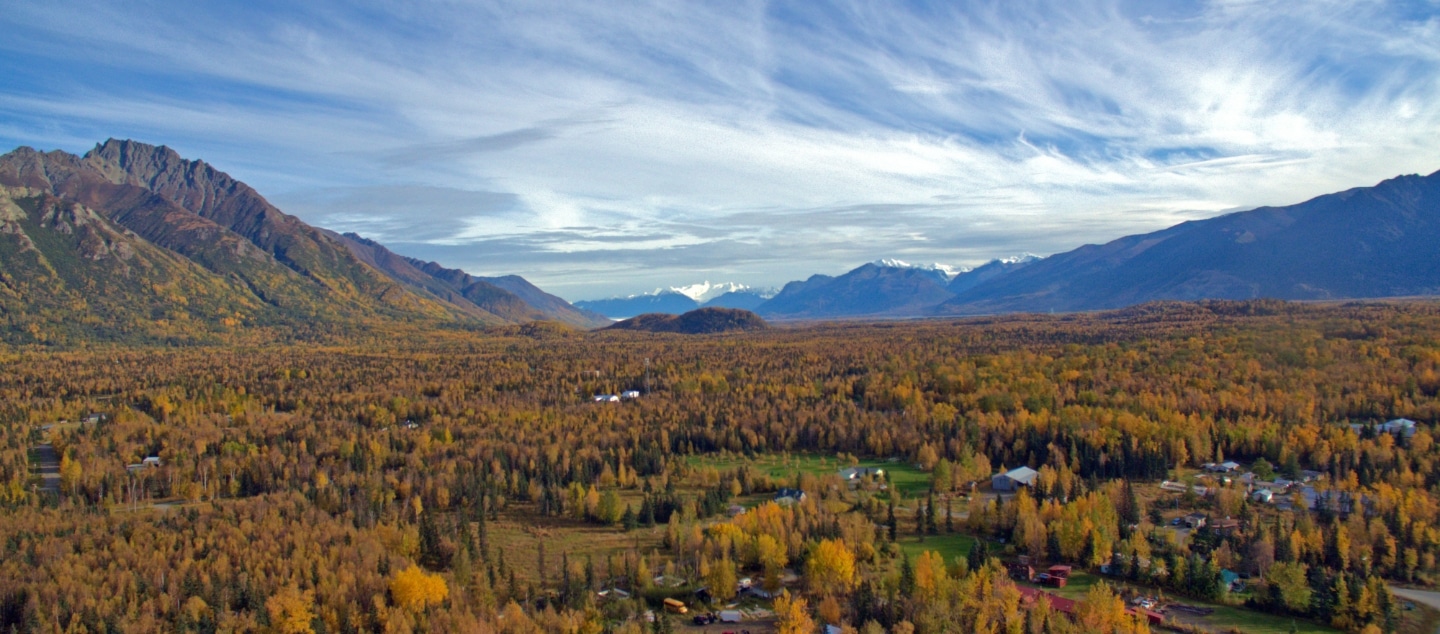 View of mountains around Palmer Alaska